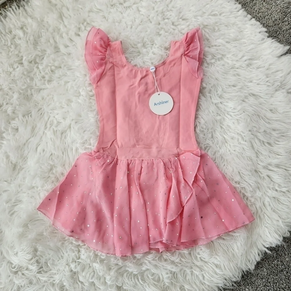 Arshiner Girls Ruffle Sleeve Ballet Dance Dress Tutu Skirted Leotard. Si… - Picture 4 of 8
